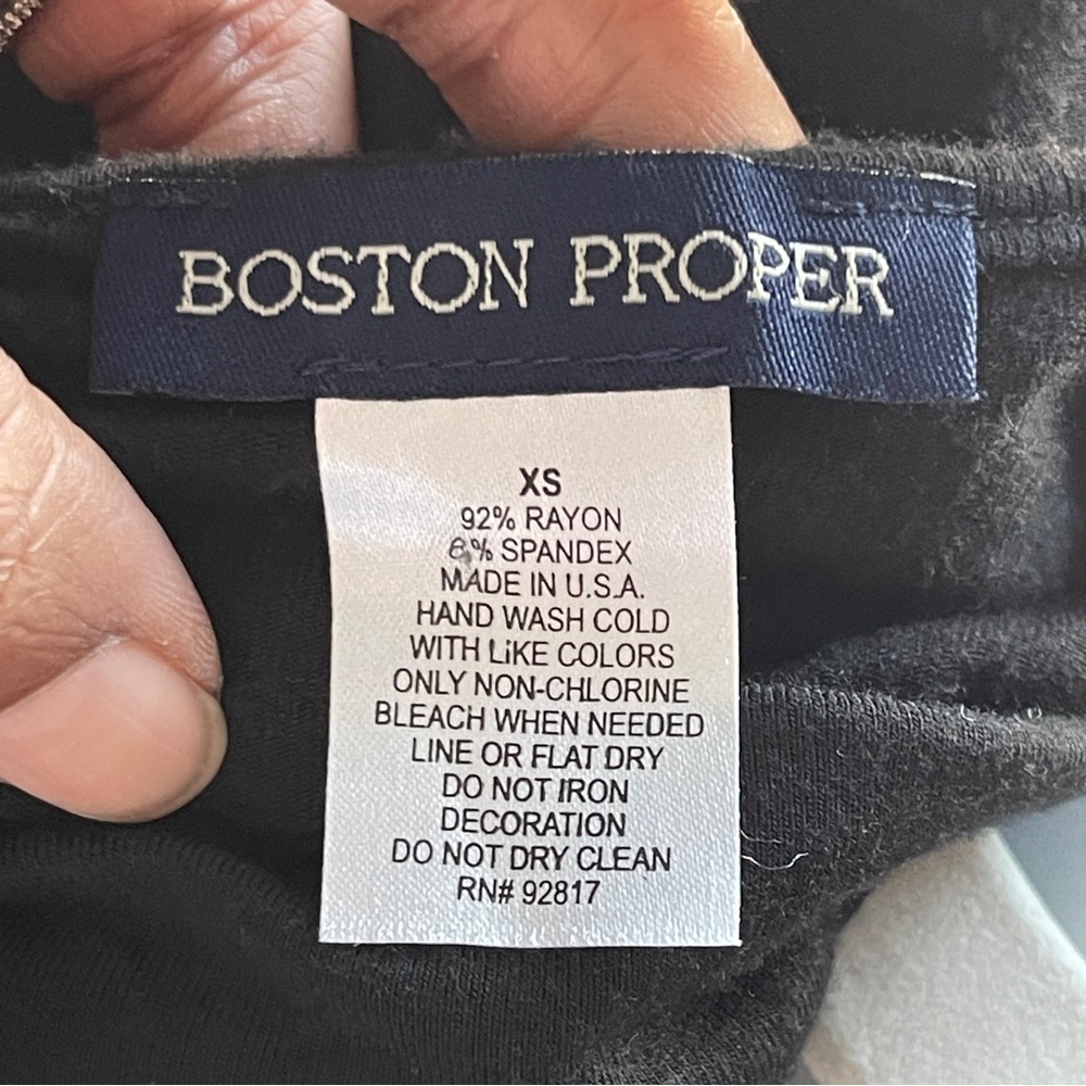 BOSTON PROPER | Black Beaded Neckline Tank Top Sz XS - Picture 7 of 7